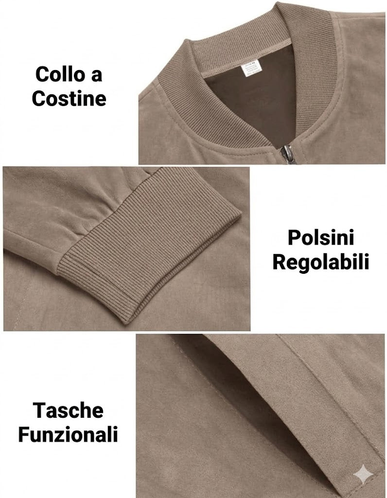 MARK - giacca in pelle scamosciata